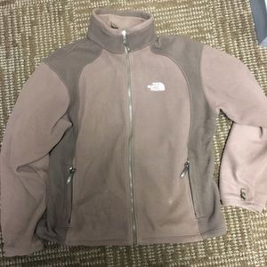 Brown north face fleece zip up